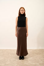 Jersey de Cuello Vuelto Sin Mangas - Violet - Noir