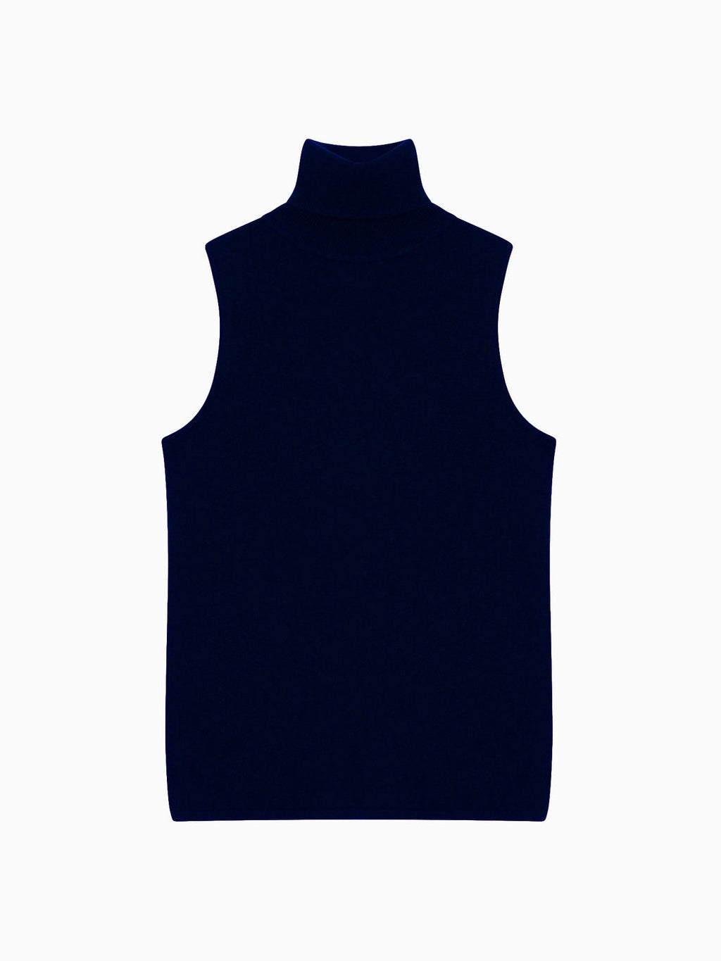 Pull Col Roulé Sans Manches - Violet - Navy