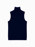 Pull Col Roulé Sans Manches - Violet - Navy