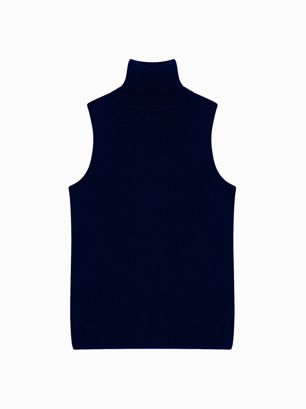 Pull Col Roulé Sans Manches - Violet - Navy