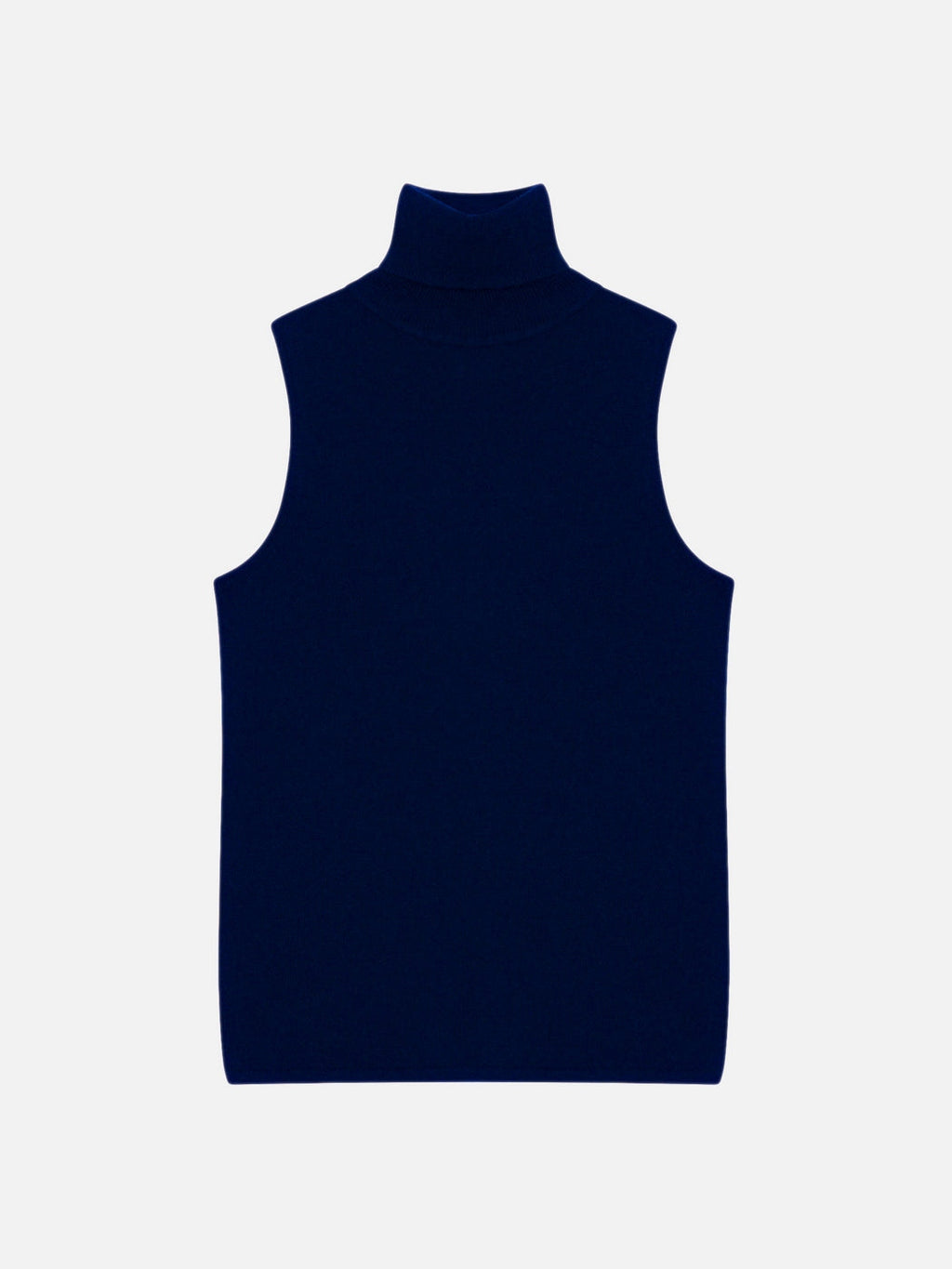 Pull Col Roulé Sans Manches - Violet - Navy