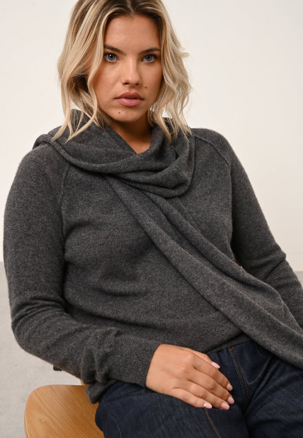 Spencer Scarf - 100% Cashmere 2 Ply - Heathered Anthracite - Unisex