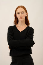 Pull Col V - Nora - Noir