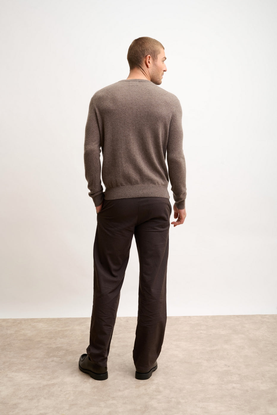 Pull Col Rond - Howard - Taupe Chiné
