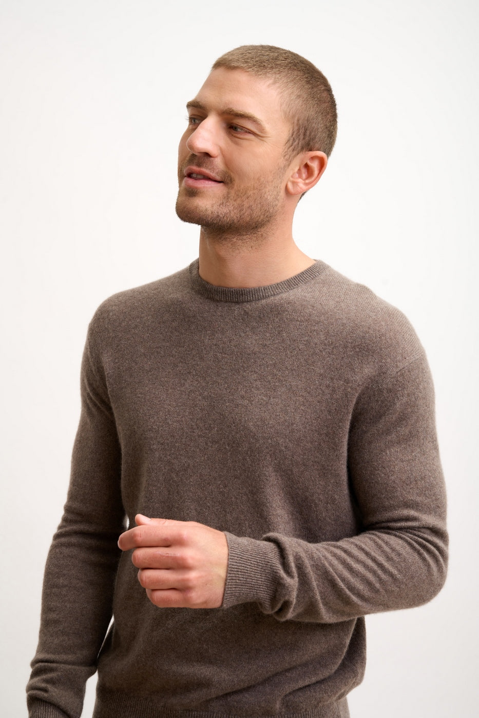 Pull Col Rond - Howard - Taupe Chiné