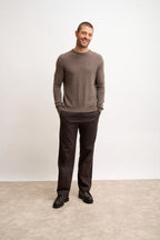 Pull Col Rond - Howard - Taupe Chiné