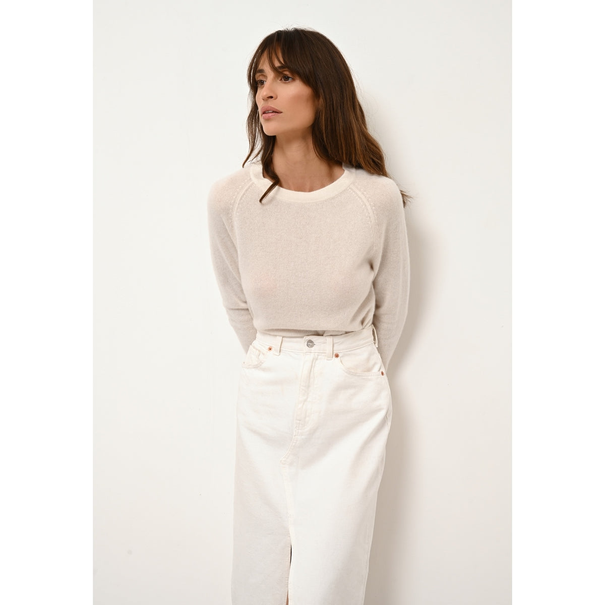 Crew Neck Jumper - Jane - Ivory