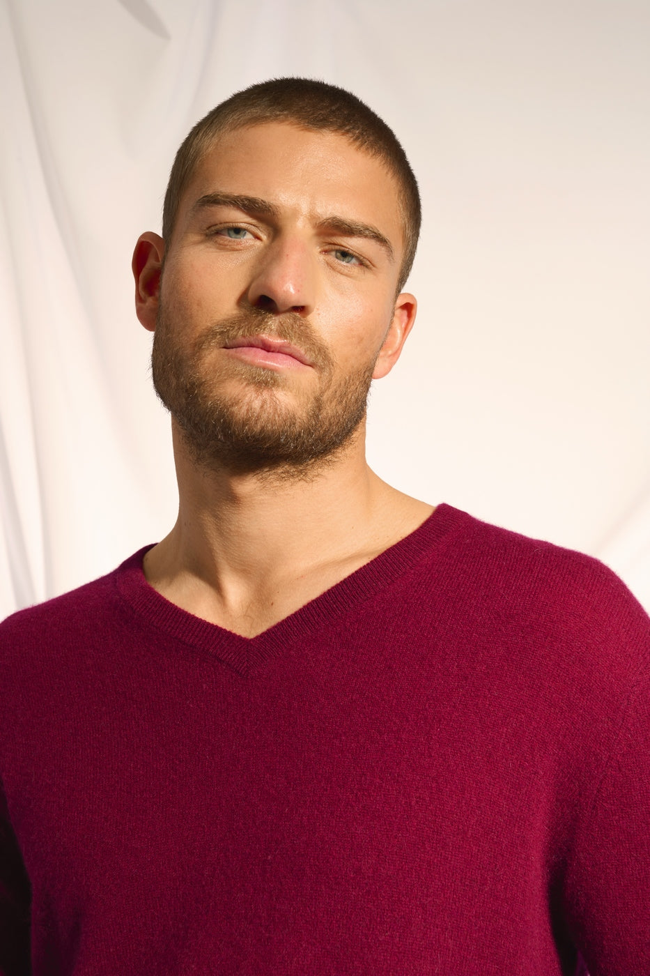 Pull Col V - Walt - Bordeaux