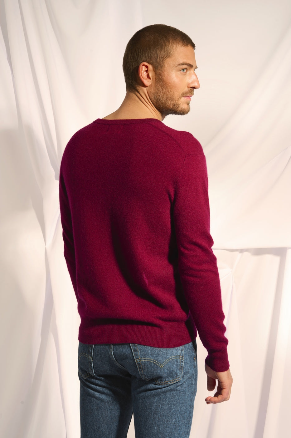 Pull Col V - Walt - Bordeaux