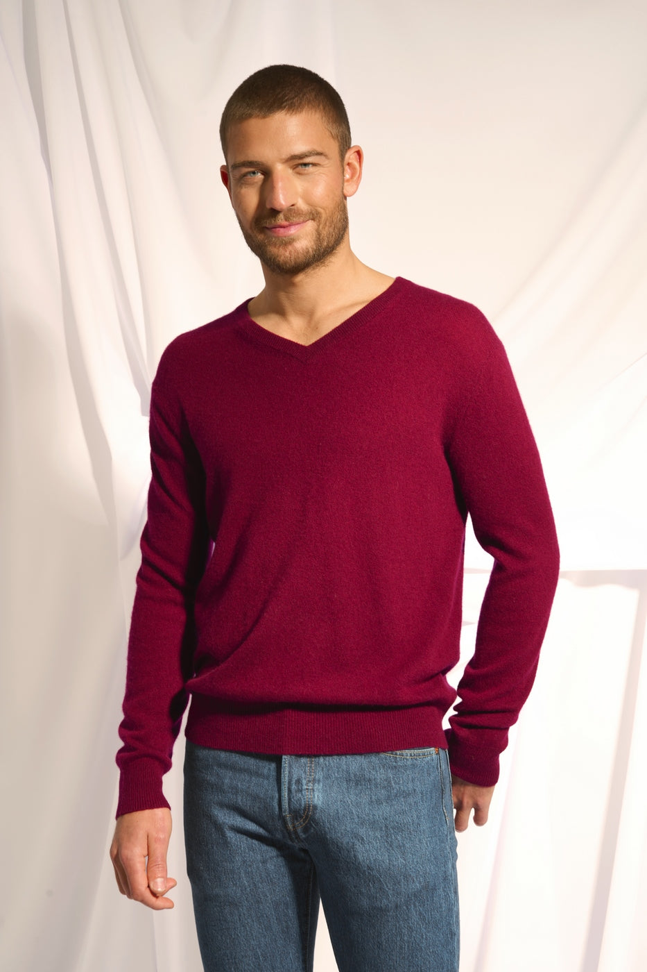 Pull Col V - Walt - Bordeaux