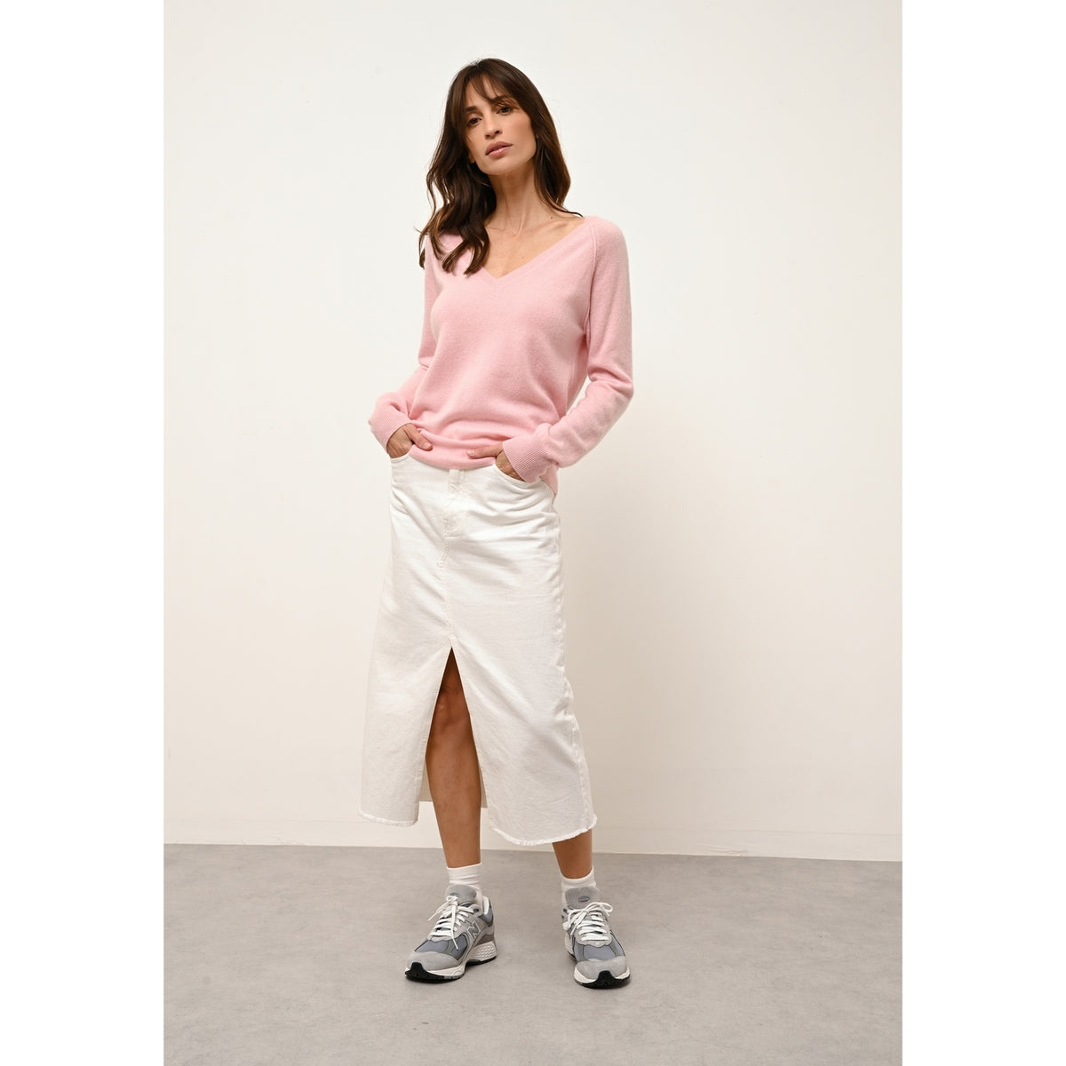 V-Neck Jumper - Phoebe - Ballerina