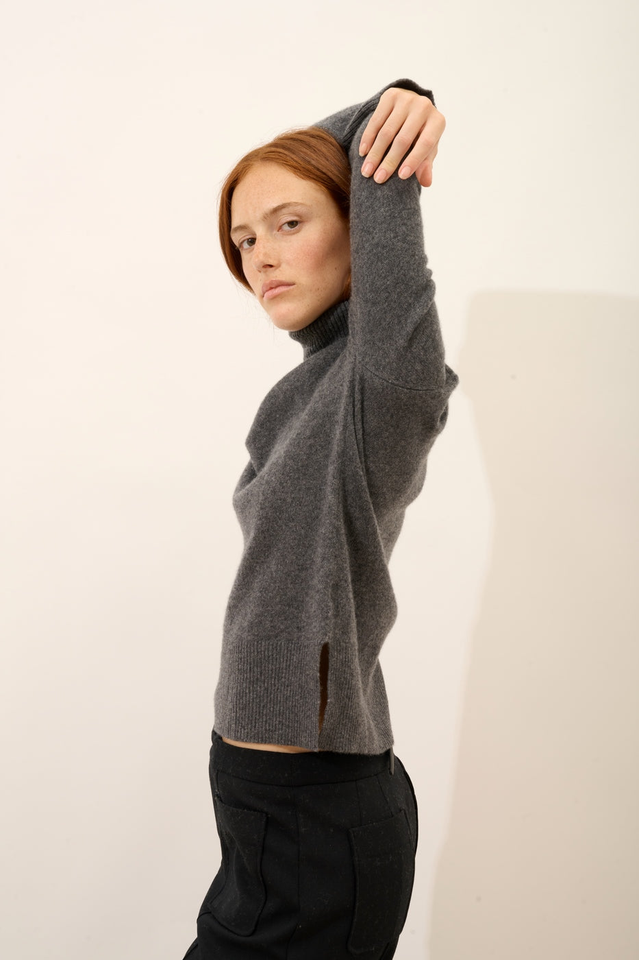 Jersey de Cuello Vuelto - Lexie - Antracita Jaspeado