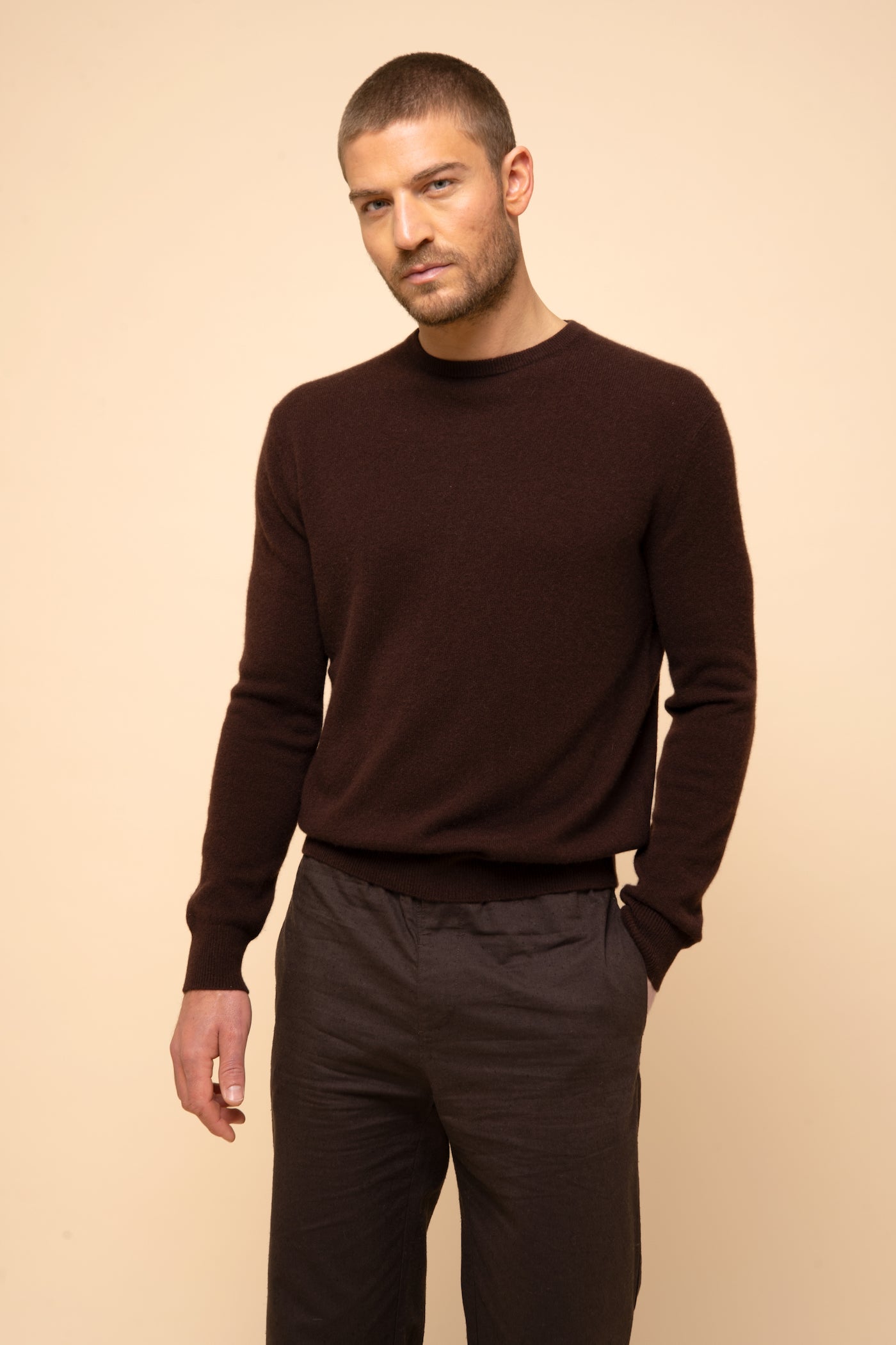 Pull Col Rond - Howard - Choco
