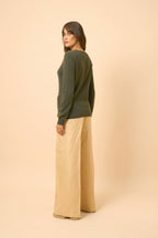Cardigan Col Rond - Katharine - Kaki