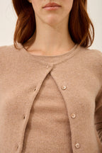 Cardigan Col Rond - Katharine - Camel Chiné