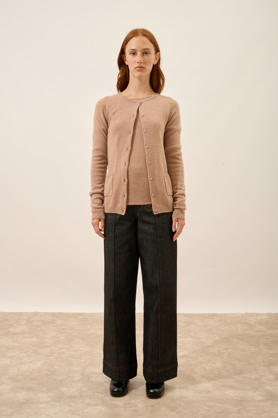 Cardigan Col Rond - Katharine - Camel Chiné