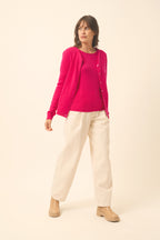 Cardigan Col Rond - Katharine - Fuchsia