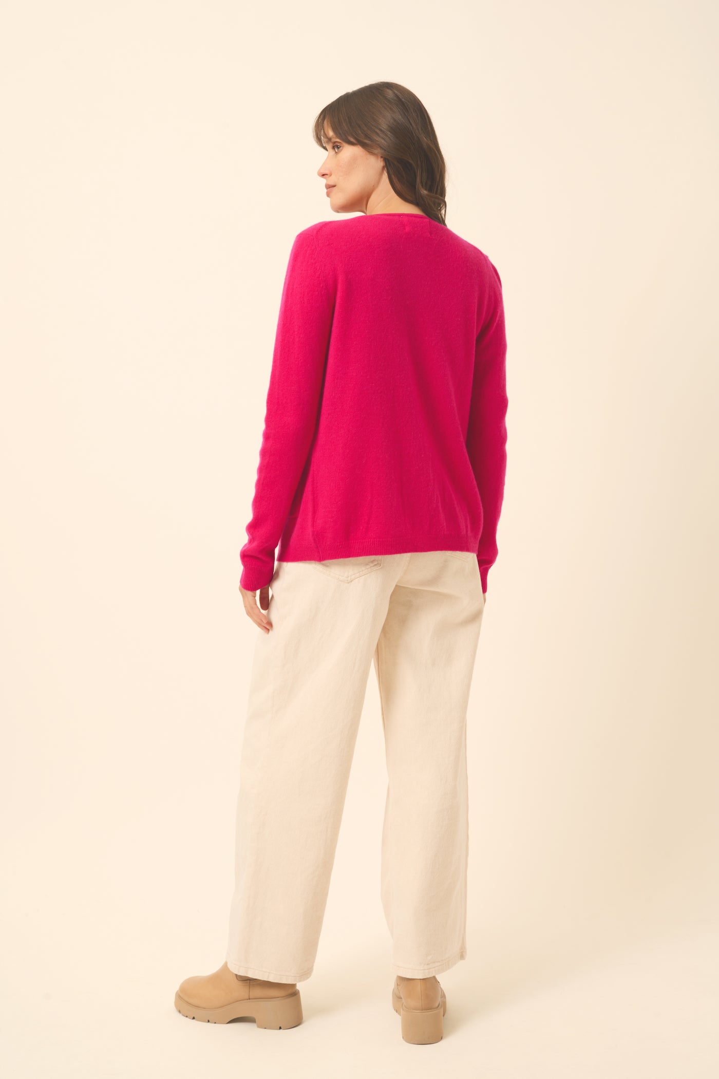 Cardigan Col Rond - Katharine - Fuchsia