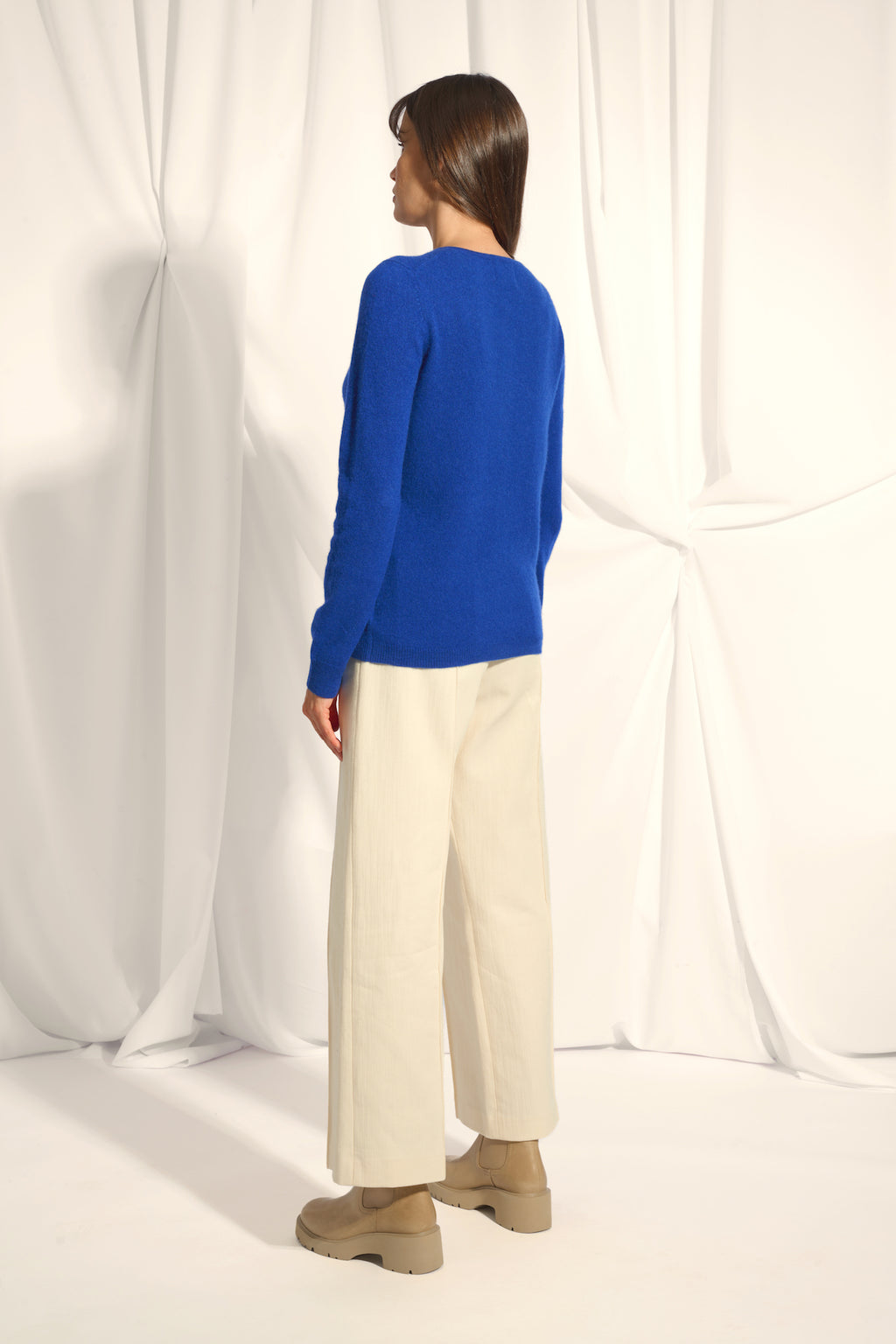 Cardigan Col Rond - Katharine - Outremer