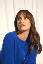 Cardigan Col Rond - Katharine - Outremer