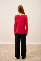 Boat-Neck Jumper - Grace - Fuchsia