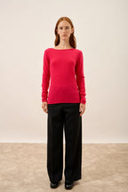 Boat-Neck Jumper - Grace - Fuchsia
