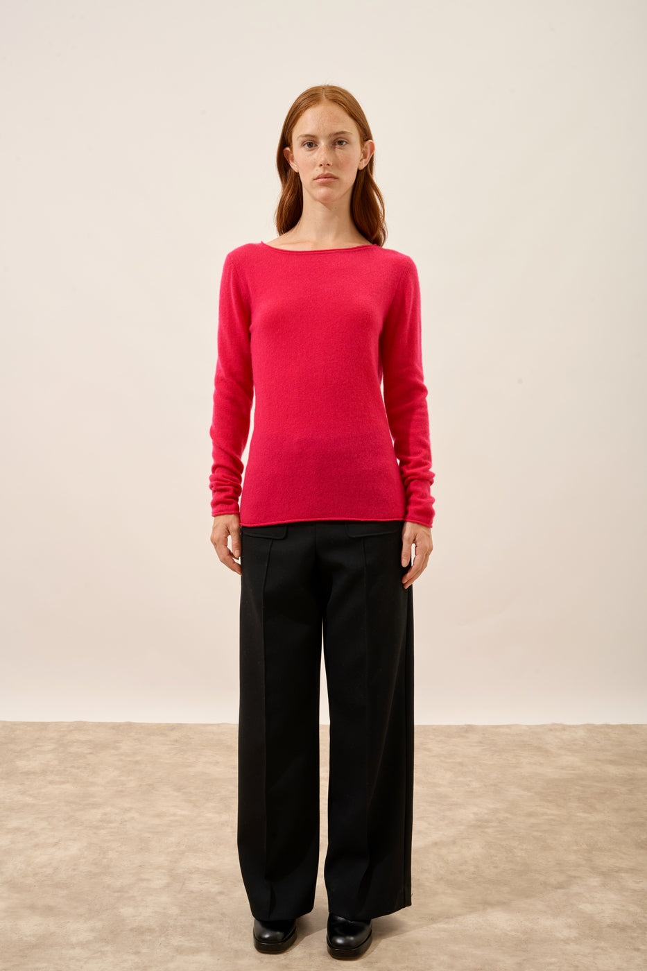Boat-Neck Jumper - Grace - Fuchsia