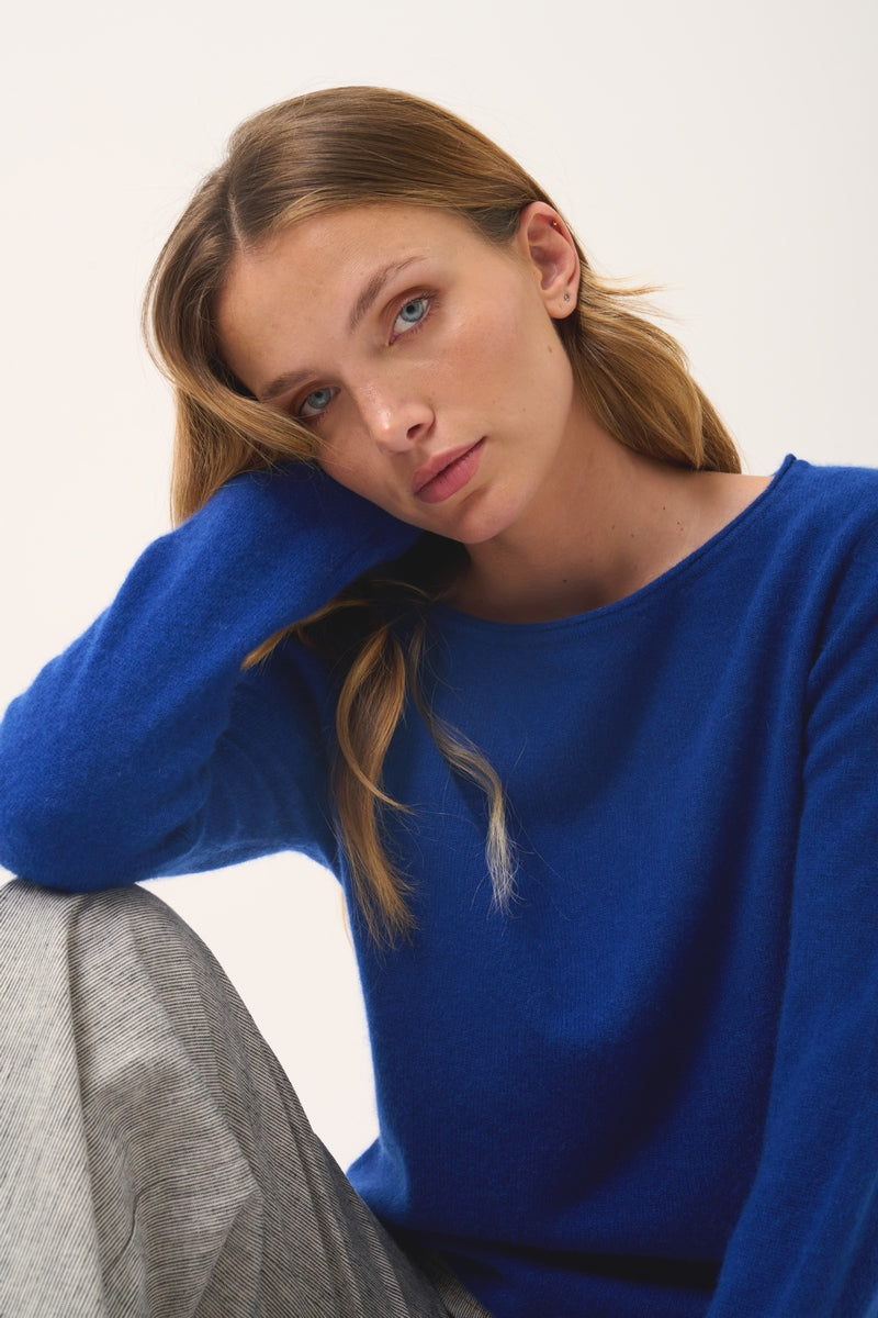Boat-Neck Jumper - Grace - Ultramarine