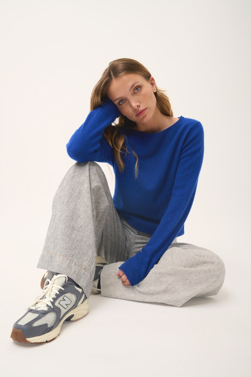 Boat-Neck Jumper - Grace - Ultramarine