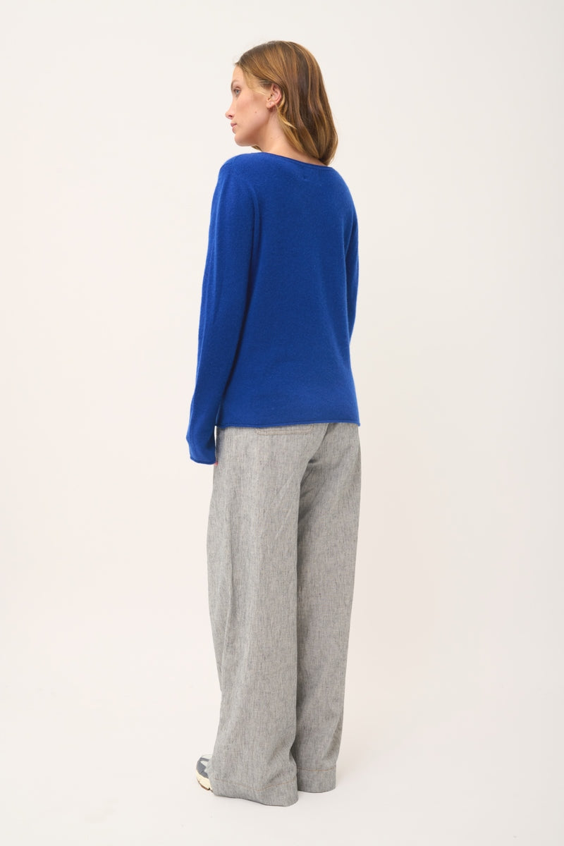 Boat-Neck Jumper - Grace - Ultramarine