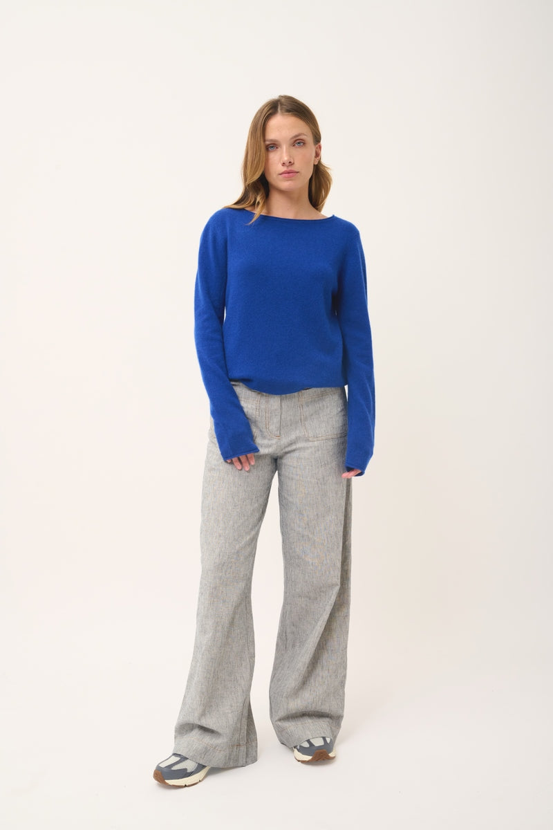 Boat-Neck Jumper - Grace - Ultramarine