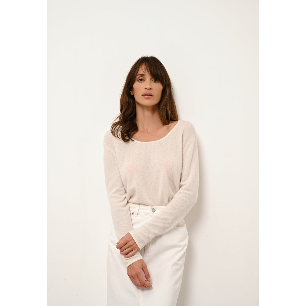 Boat-Neck Jumper - Fiona - Ivory
