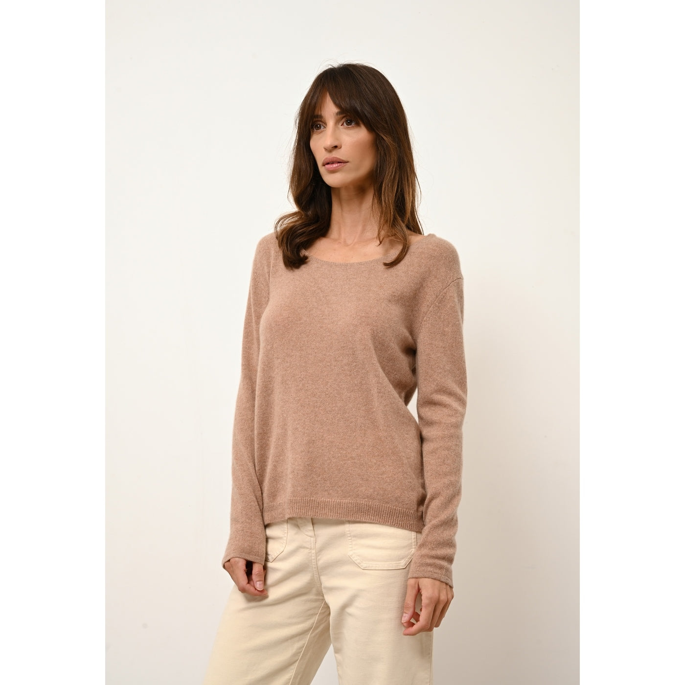Jersey Cuello Barca - Fiona - Camel Chiné