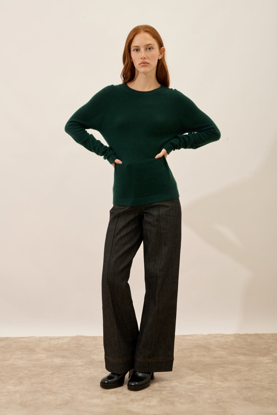 Crew-Neck Jumper - Jane - Cypress