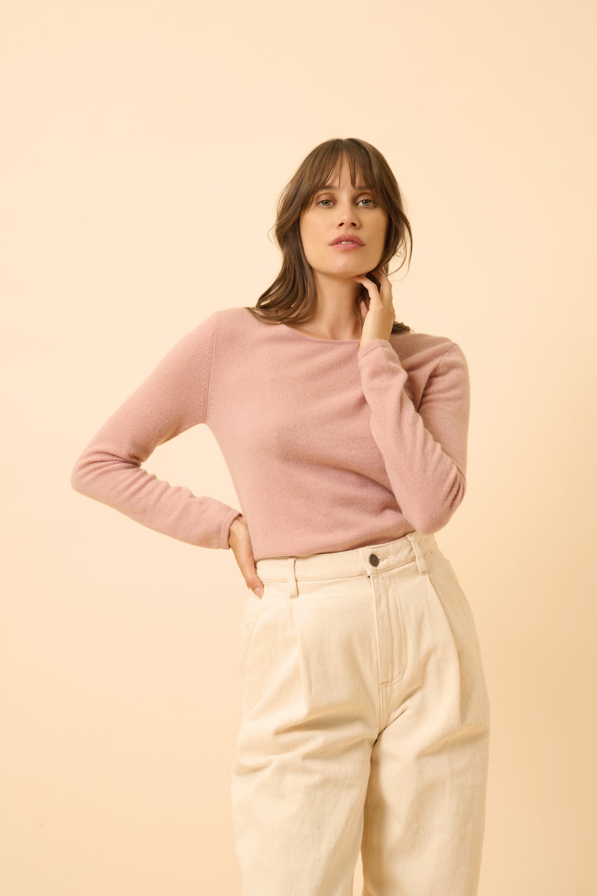 Pull Col Rond - Vivian - Bois De Rose