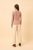 Pull Col Rond - Vivian - Bois De Rose