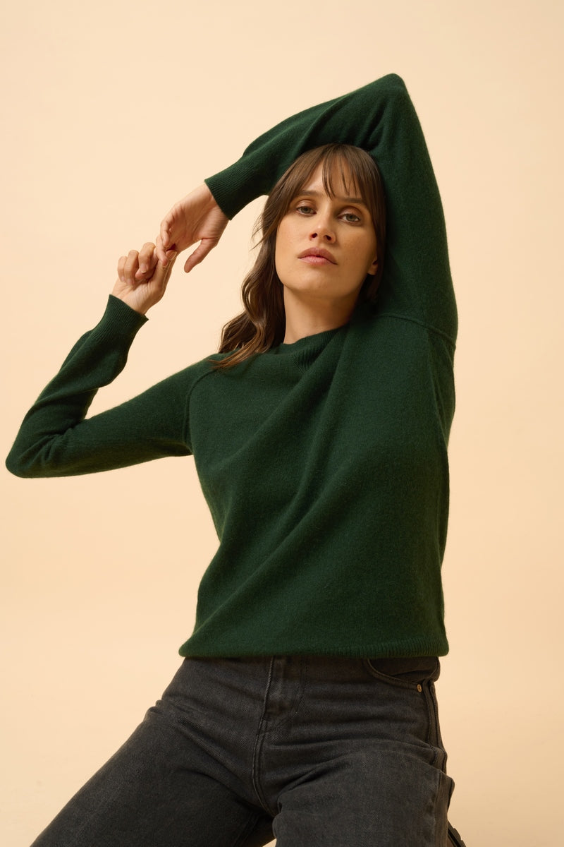 Round Neck Sweater - Helen - Cypress