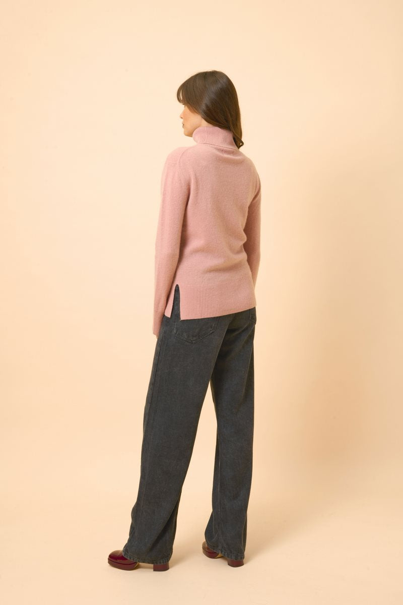 Pull Col Roulé - Lexie - Bois De Rose