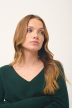 V-Neck Jumper - Joan - Cypress