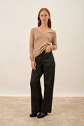 Pull Col V - Joan - Camel Chiné