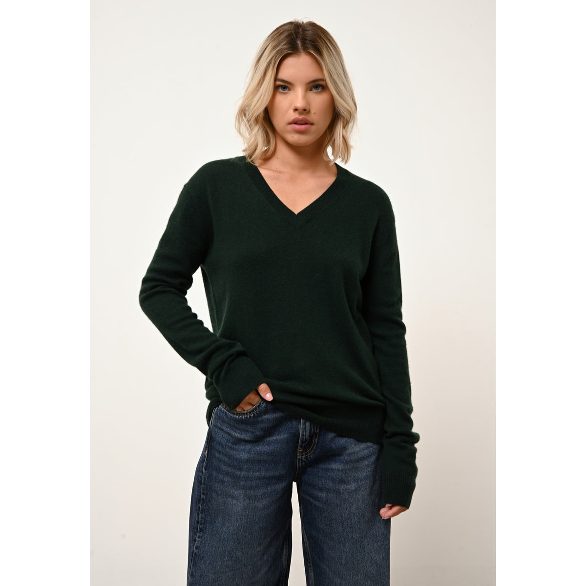 V-Neck Jumper - Nora - Cypress