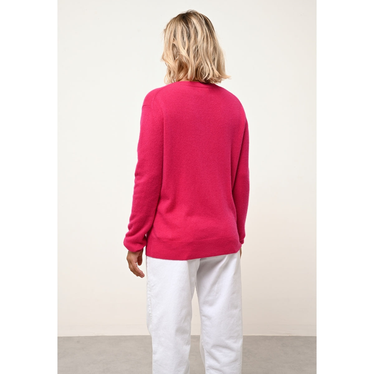 V-Neck Jumper - Nora - Fuchsia