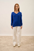 V-Neck Jumper - Nora - Ultramarine