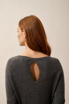 Pull Col Bateau Goutte Dos - Abigail - Anthracite Chiné