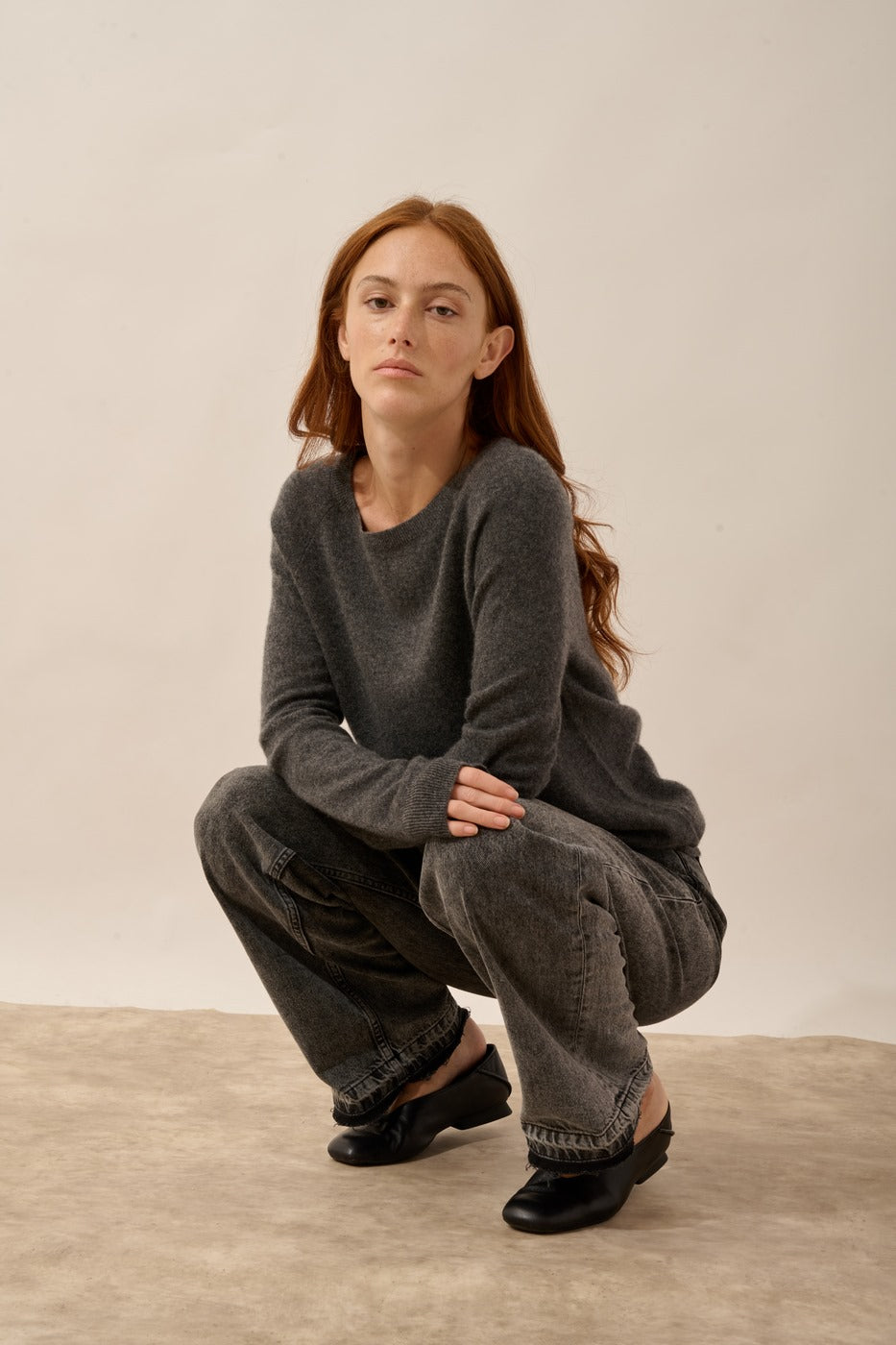 Pull Col Bateau Goutte Dos - Abigail - Anthracite Chiné