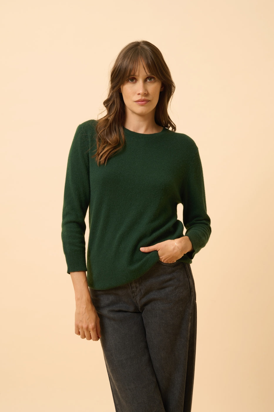 Pull Col Rond Boutonné Dos - Janice - Cyprès