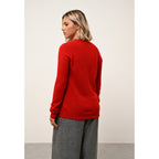 Jersey de Cuello Redondo Helen Rojo - 100% Cachemira - 2 Cabos - Punto Jersey - Mujer