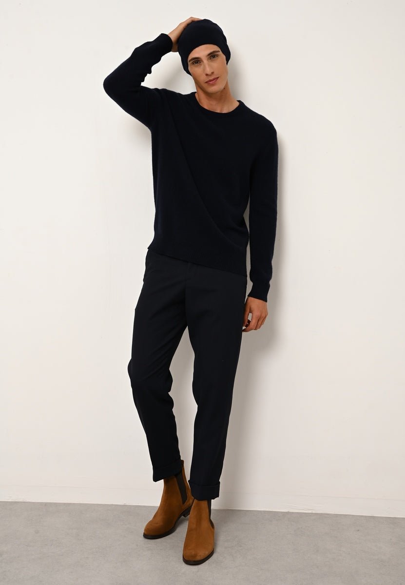 Pull Col Rond 4 Fils - Gabin - Navy