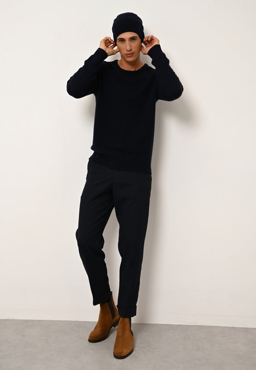 Pull Col Rond 4 Fils - Gabin - Navy