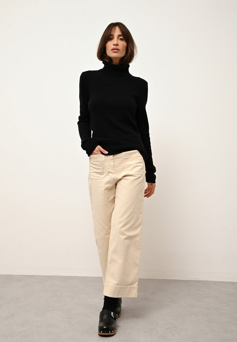 Jersey de Cuello Vuelto 4 Hilos - June - Negro